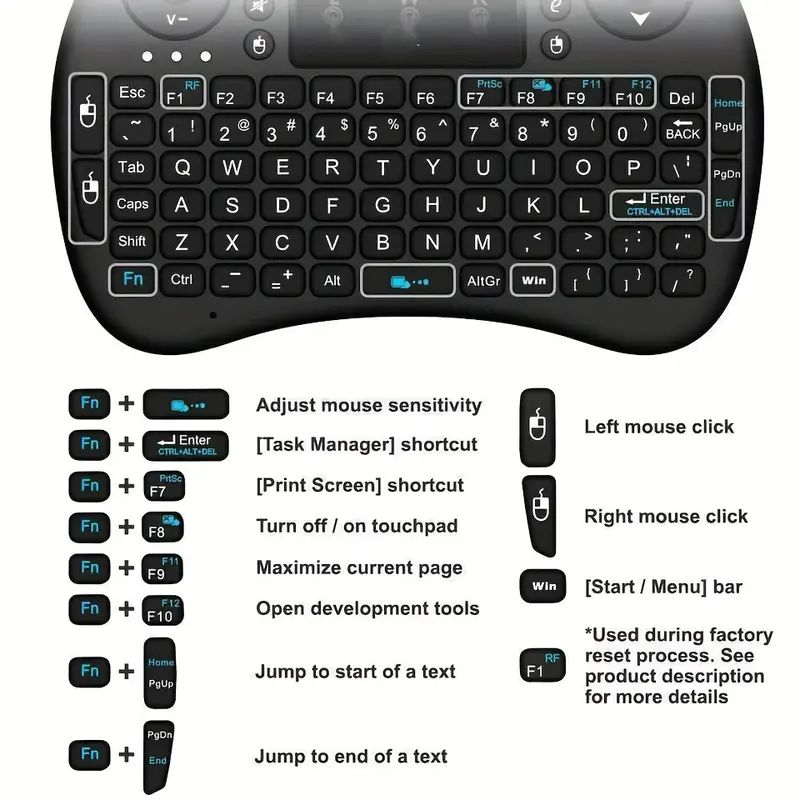 Mini draadloos toetsenbord 2.4 - Wireless Keyboard Mini recensie en prijs